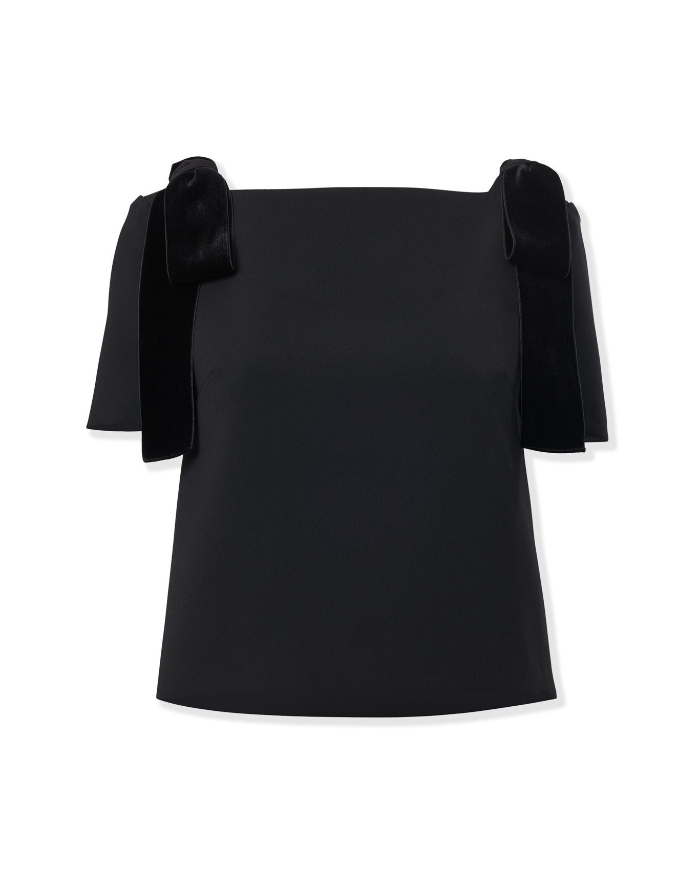 Short Sleeve Top With Bows | Black