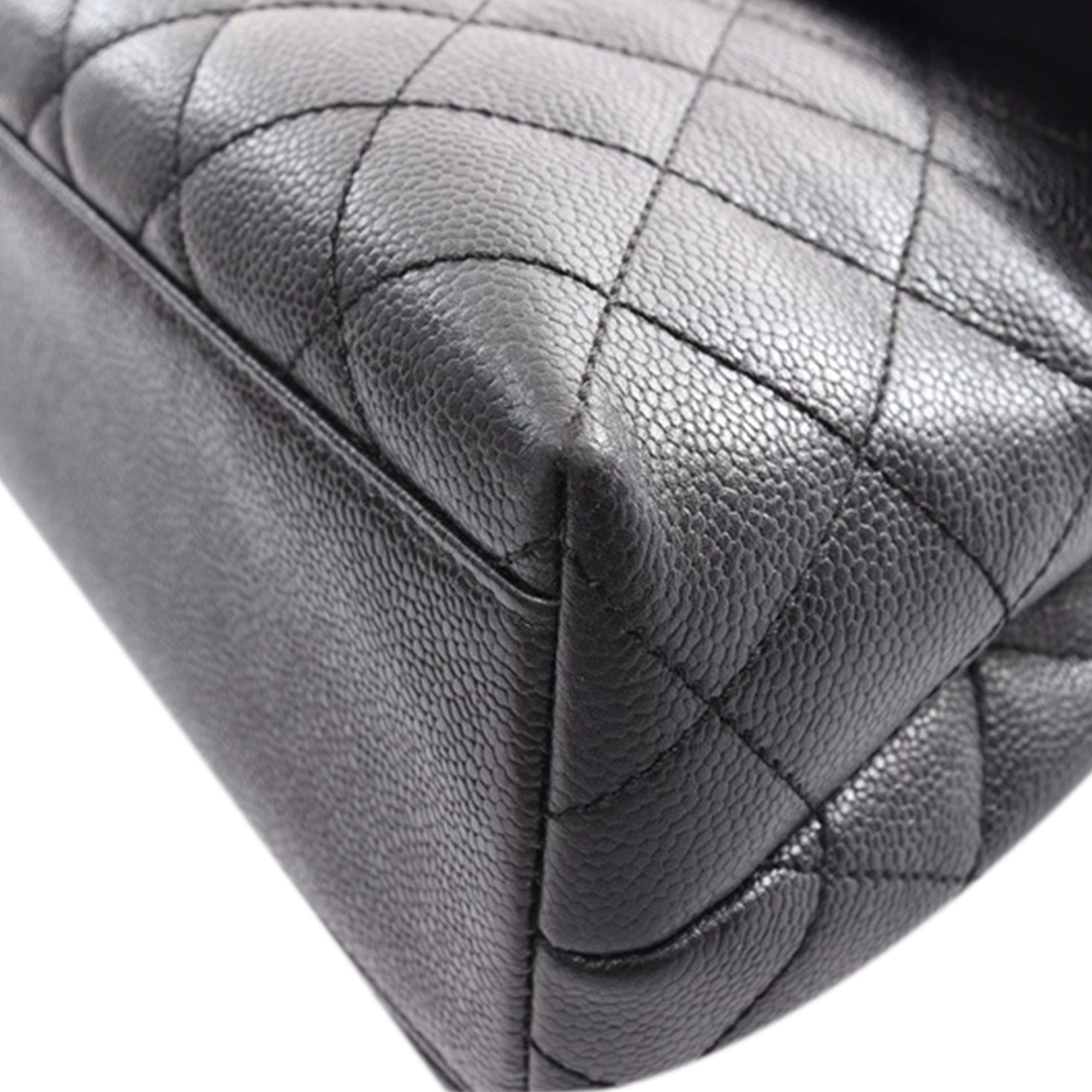 Chanel | Pre-Owned CC Quilted Caviar Kelly Top Handle Bag | Black