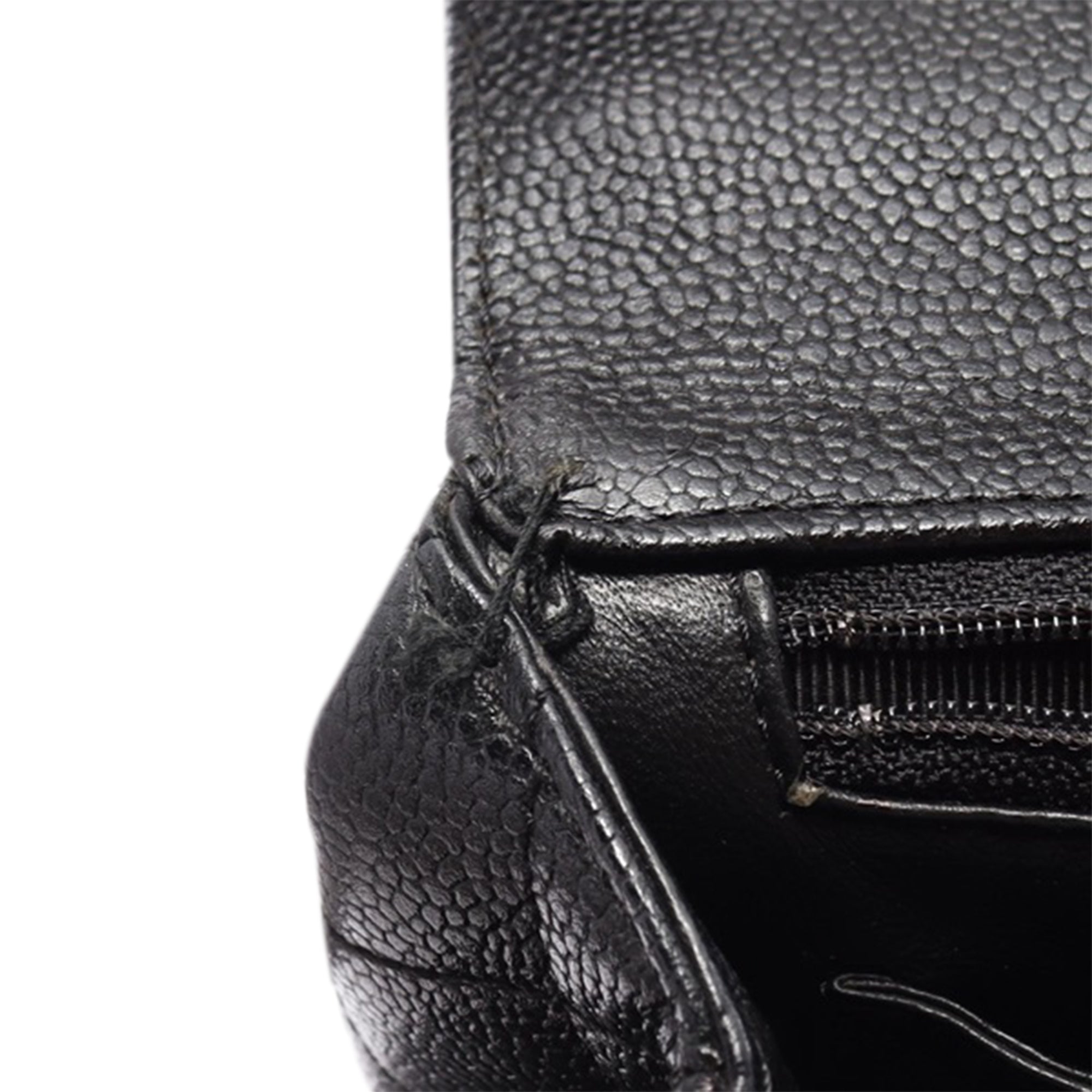 Chanel | Pre-Owned CC Quilted Caviar Kelly Top Handle Bag | Black