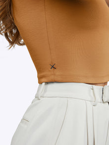 Womens | Tomboy Tee Cropped | Slim-Fit Tomboy-Cotton | Caramel