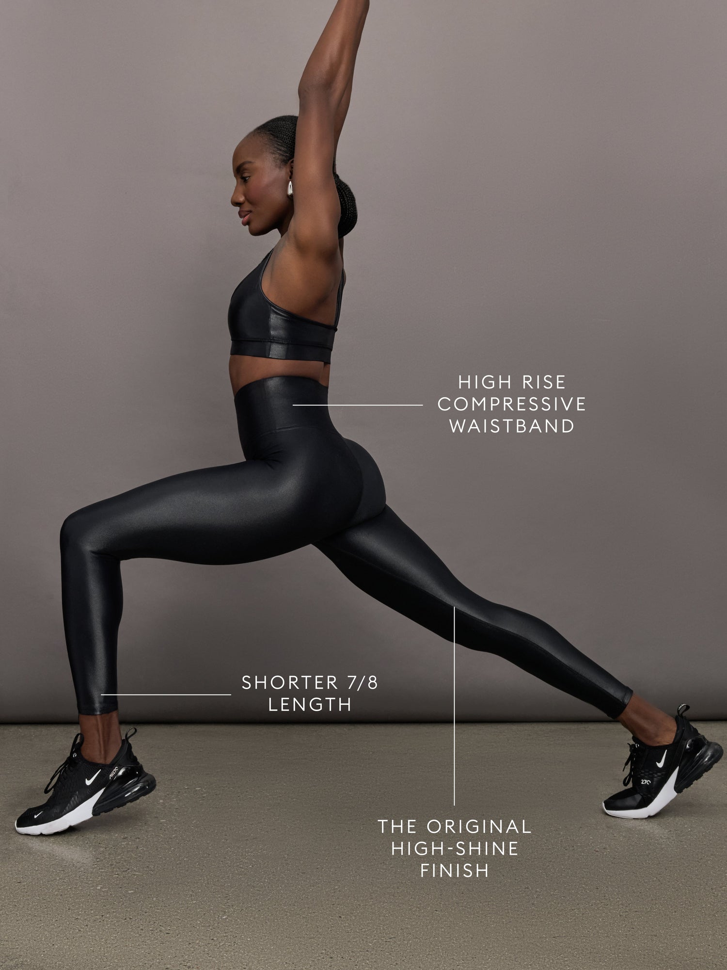 High Rise 7/8 Legging in Takara Shine | Black