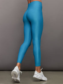 High Rise 7/8 Legging in Croc Takara Shine | Enamel Blue