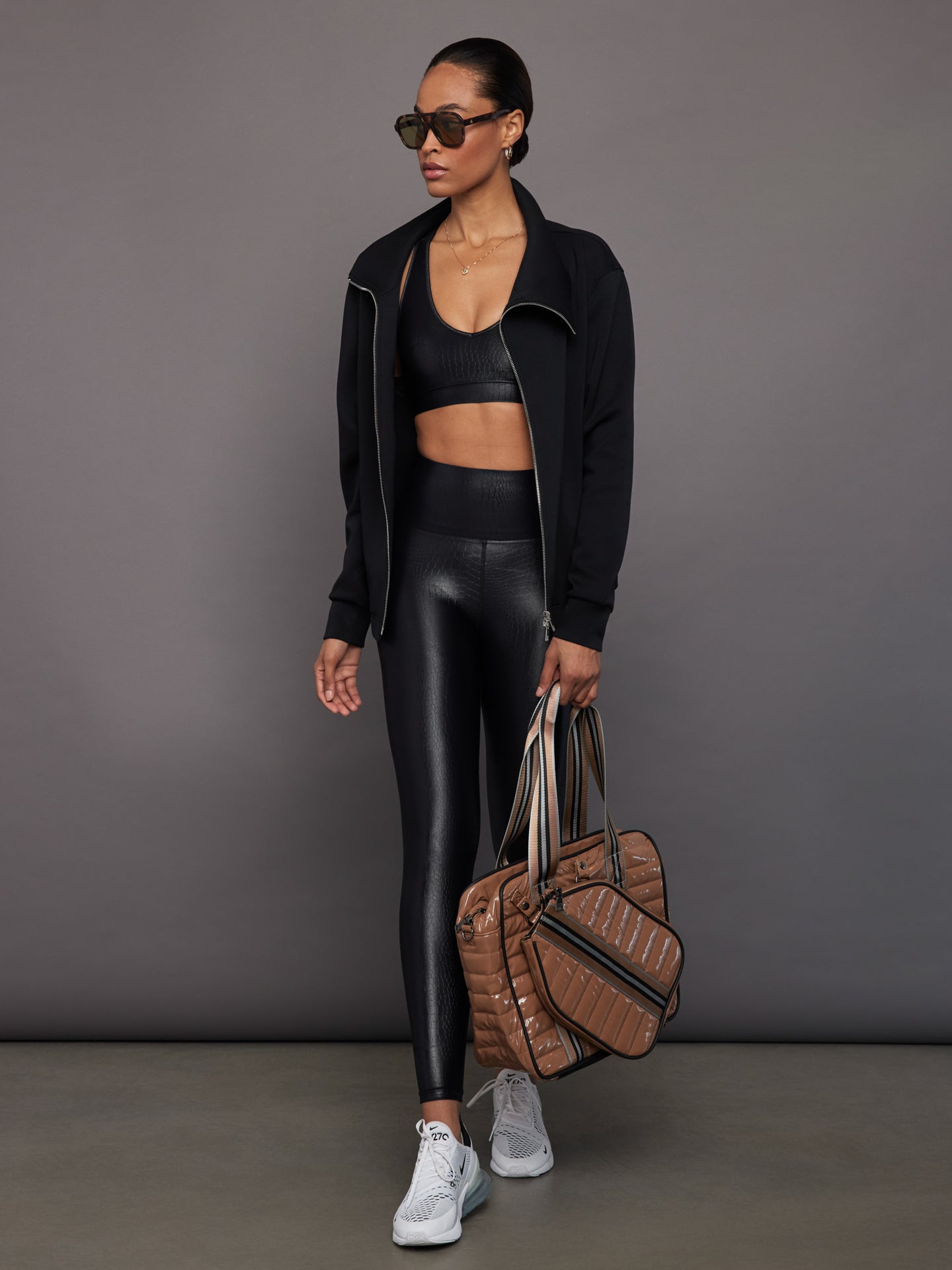 Action Bra 2.0 in Croc Takara Shine | Black Crocodile