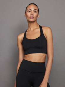 T Back Bra In Diamond Compression | Black