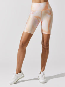 Carbon38 | Printed Core Biker Short | Warped Marble