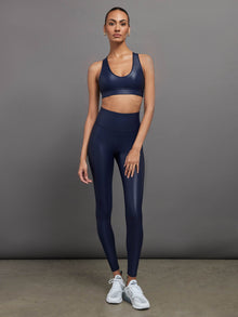 High Rise Full-Length Legging in Takara Shine | Navy Blazer