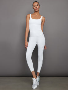 Ribbed 7/8 Legging | White