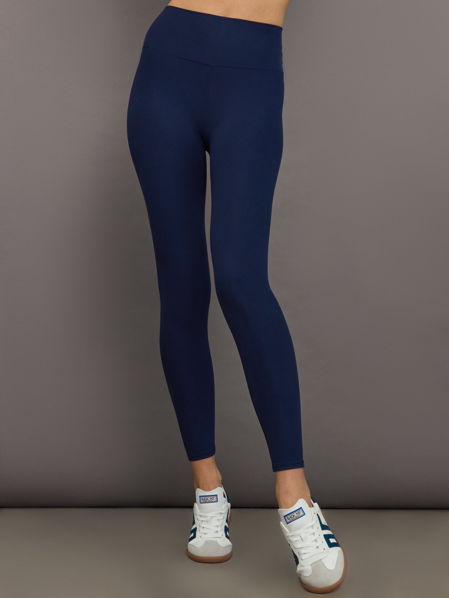 High Rise Legging in Ribbed Melt | True Navy