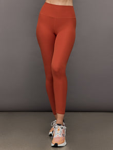 High Rise Legging in Ribbed Melt | Terracotta