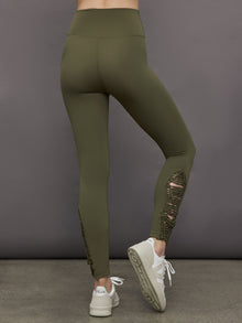 Carbon38 | Crochet Legging in Melt | Olive