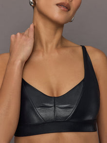 Soft Sculpt Sports Bra in Takara Shine | Black