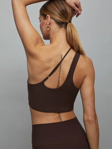 Carbon38 | One Shoulder Convertible Bra Top In Melt | Dark Oak