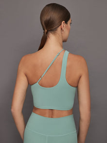 One Shoulder Convertible Bra Top in Melt | Granite Green