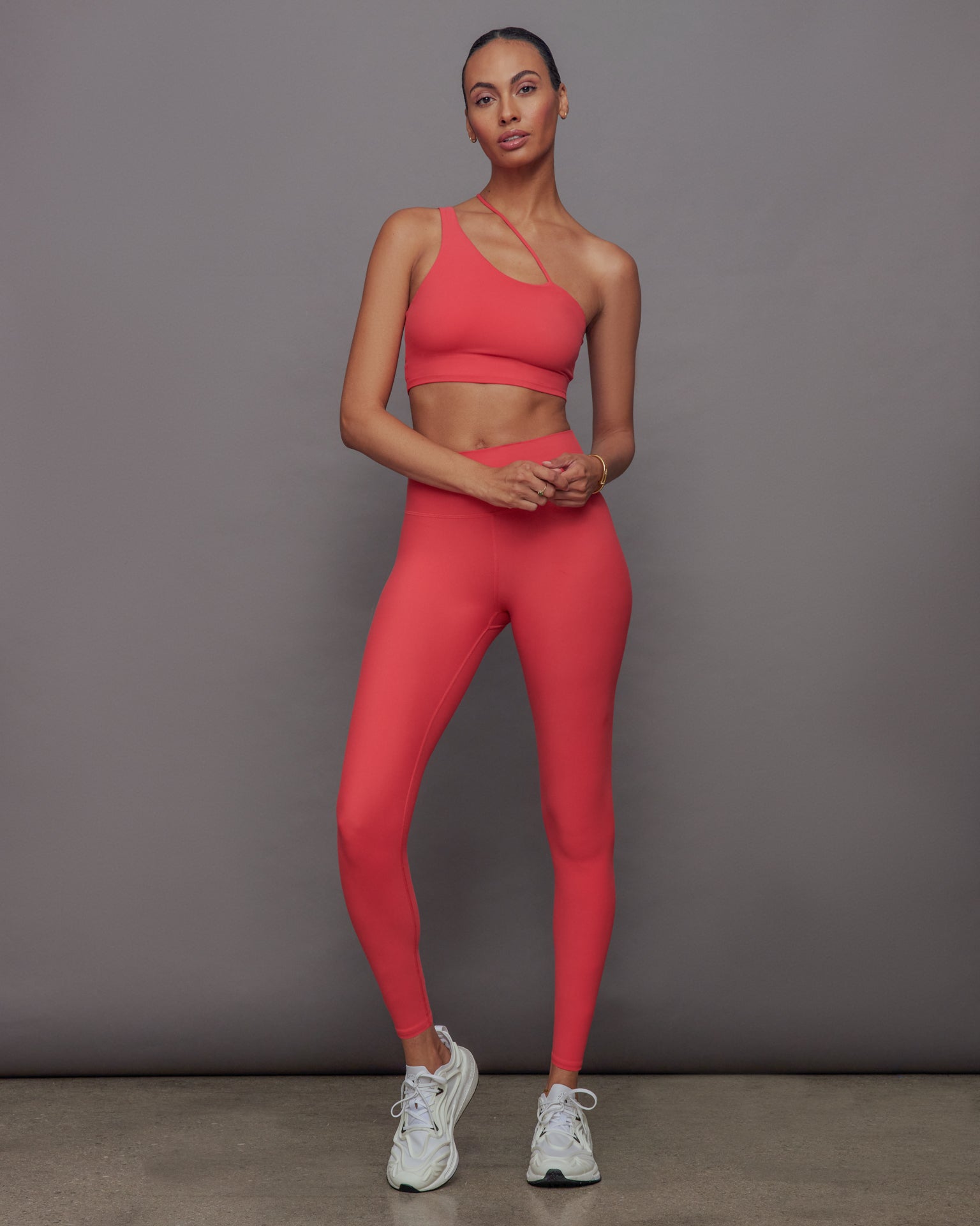 Carbon38 | One Shoulder Convertible Bra Top in Melt | Tomato