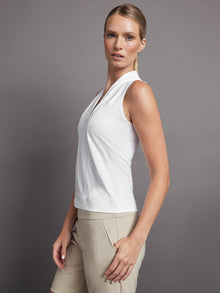 Wrap Neck Tank | White