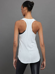 Carbon38 | Long Racerback Tank | White