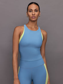 Carbon38 | Colorblock High Neck Tank | Coronet Blue/Charlock