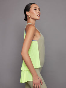 Carbon38 | Pleated Back Tank in Melt | Silversage/Acid Lime