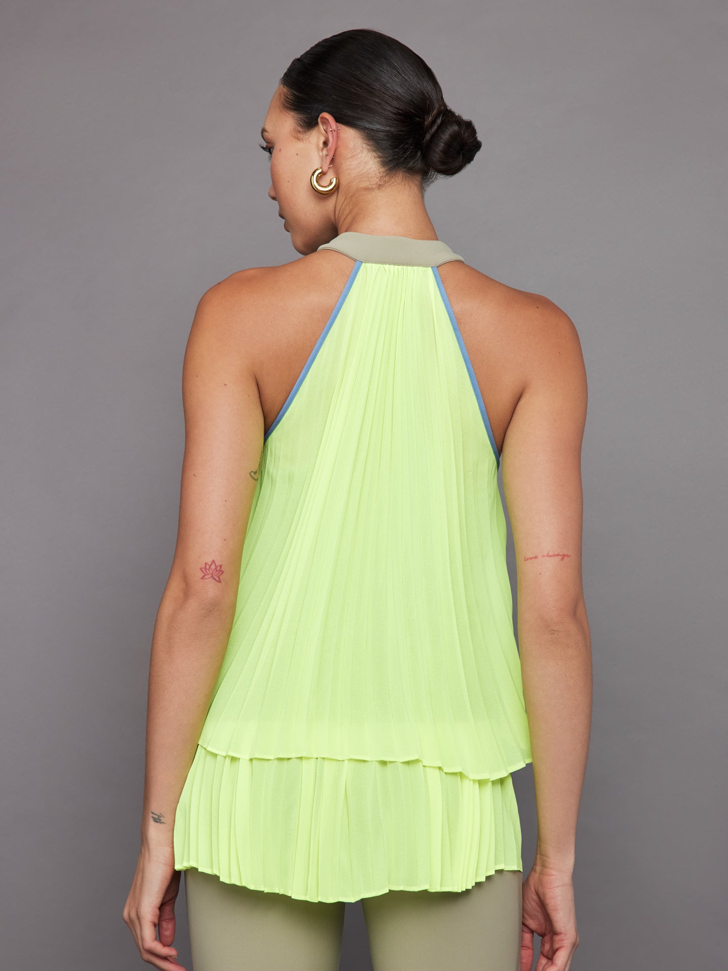 Carbon38 | Pleated Back Tank in Melt | Silversage/Acid Lime