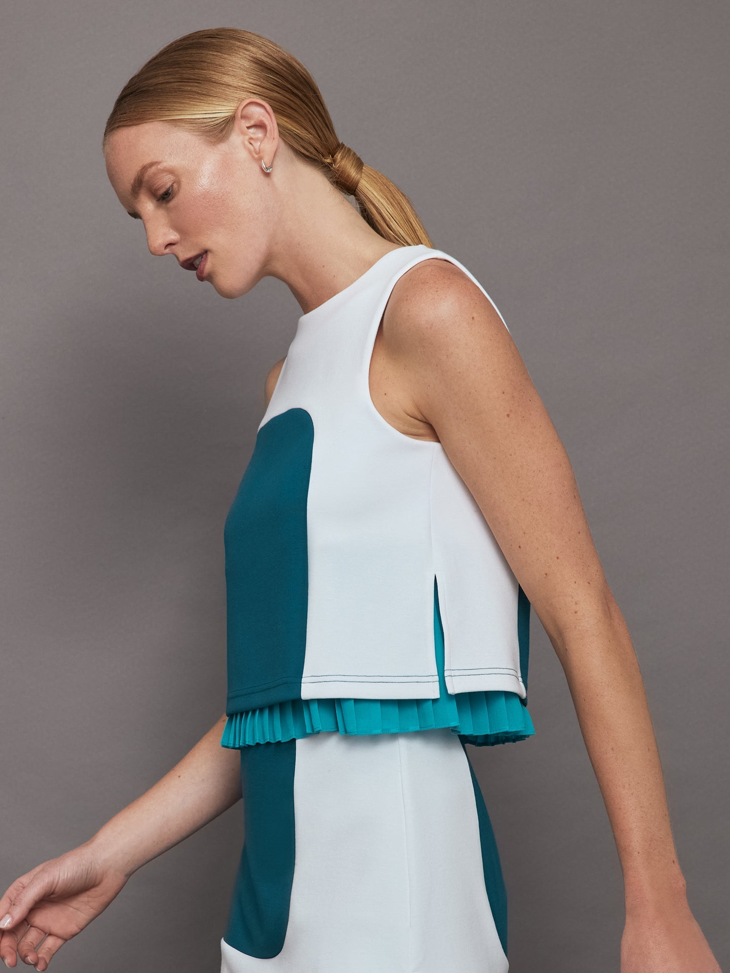 Carbon38 | Mod Tennis Top in Scuba | Deep Lagoon