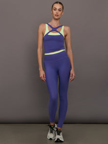 High Neck Cut Out Colorblock Tank in Melt | Future Dusk/ Matcha