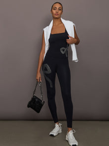 Rhinestone Bow Tank in Melt | Black