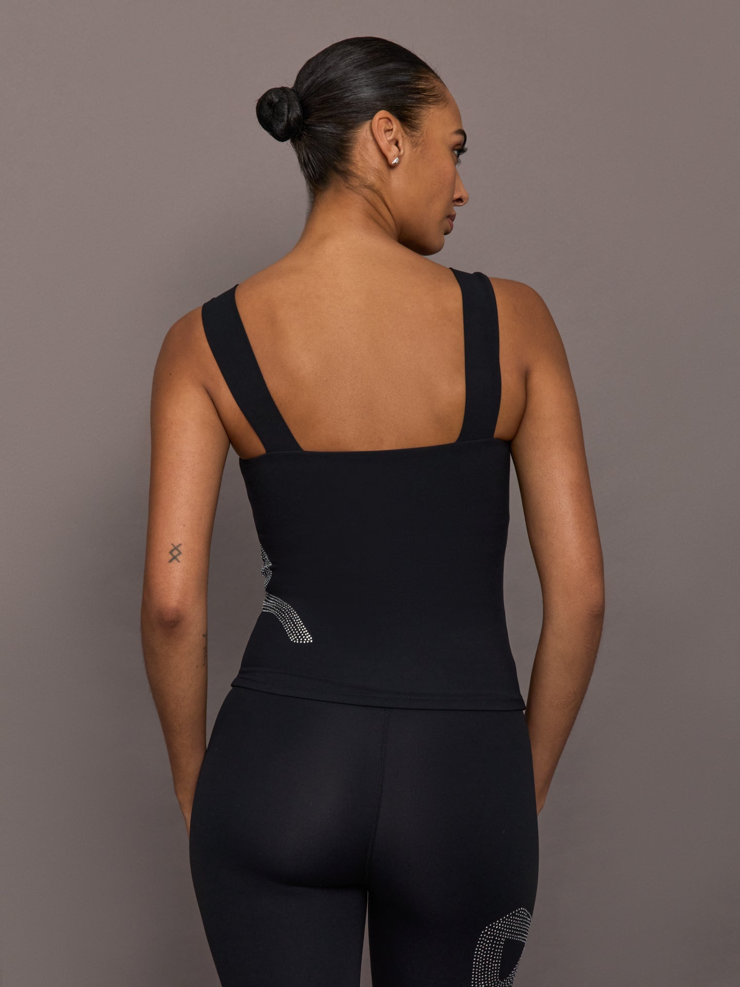 Rhinestone Bow Tank in Melt | Black