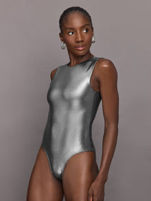 Carbon38 | Liquid Metallic Bodysuit | Metallic Silver