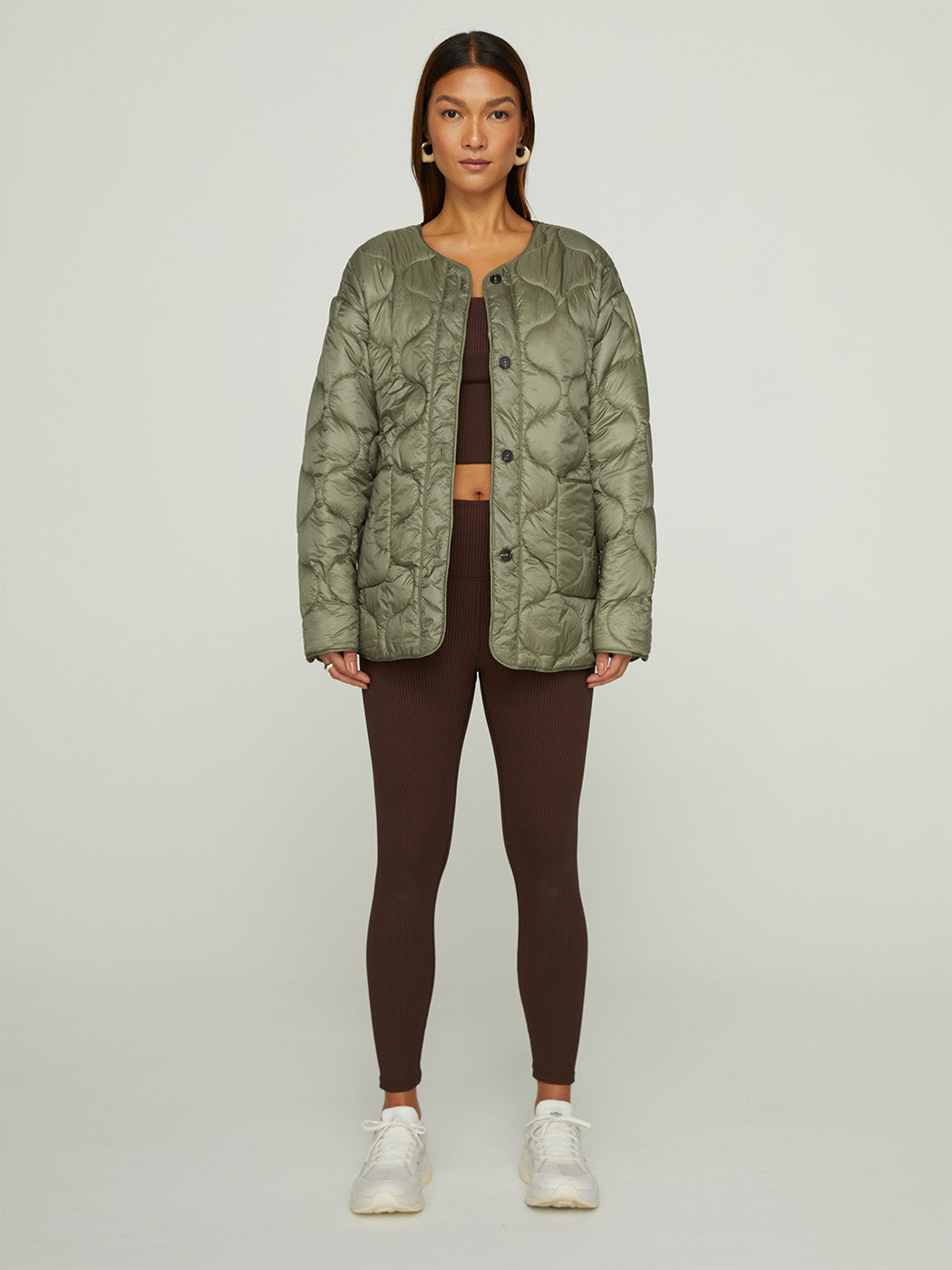 Carbon38 | Quilted Jacket | Silvery Green