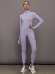 Carbon38 | Mock Neck Corset Zip Top in Melt | Lavender Grey
