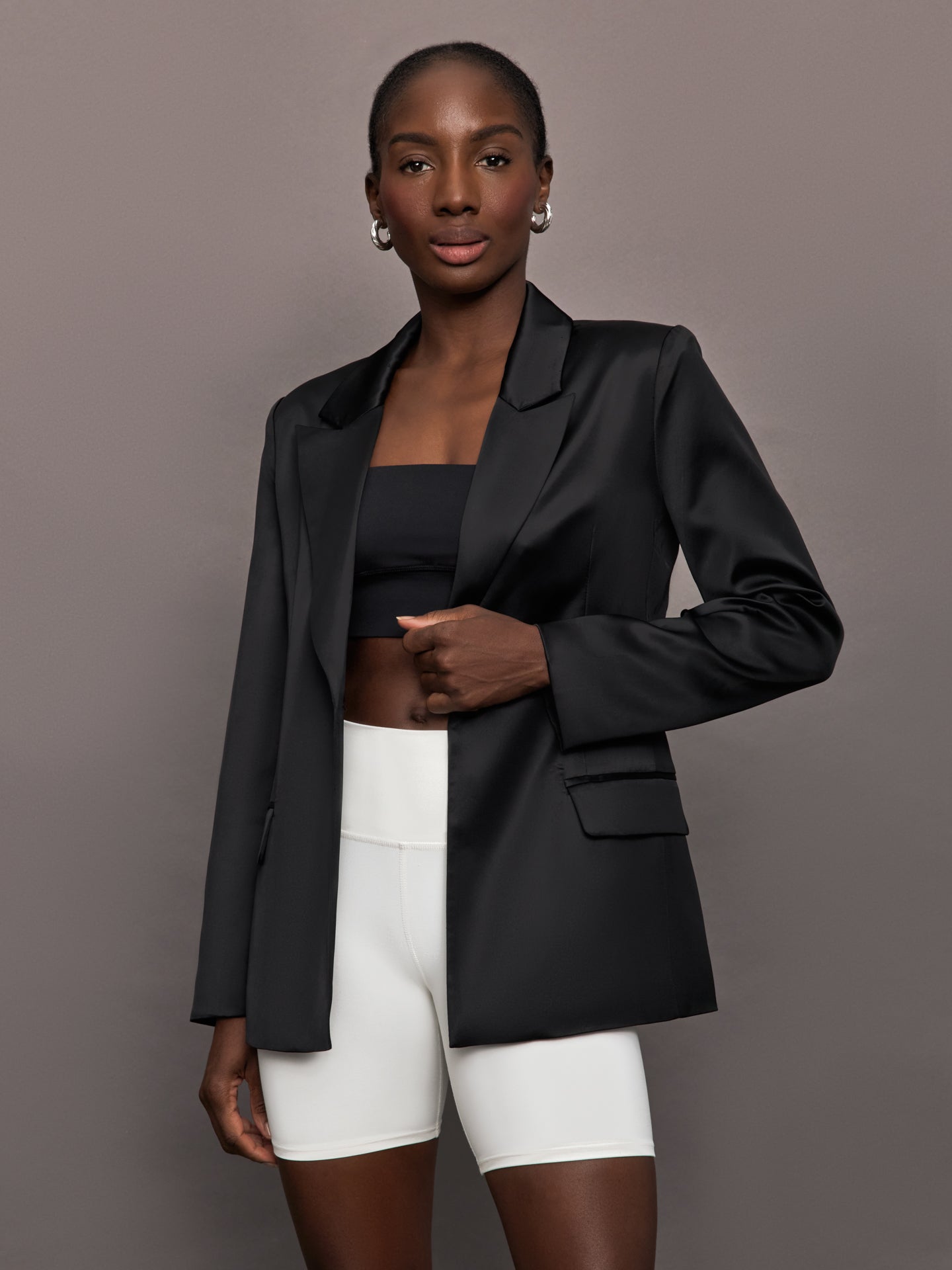Satin Blazer | Black