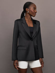 Satin Blazer | Black