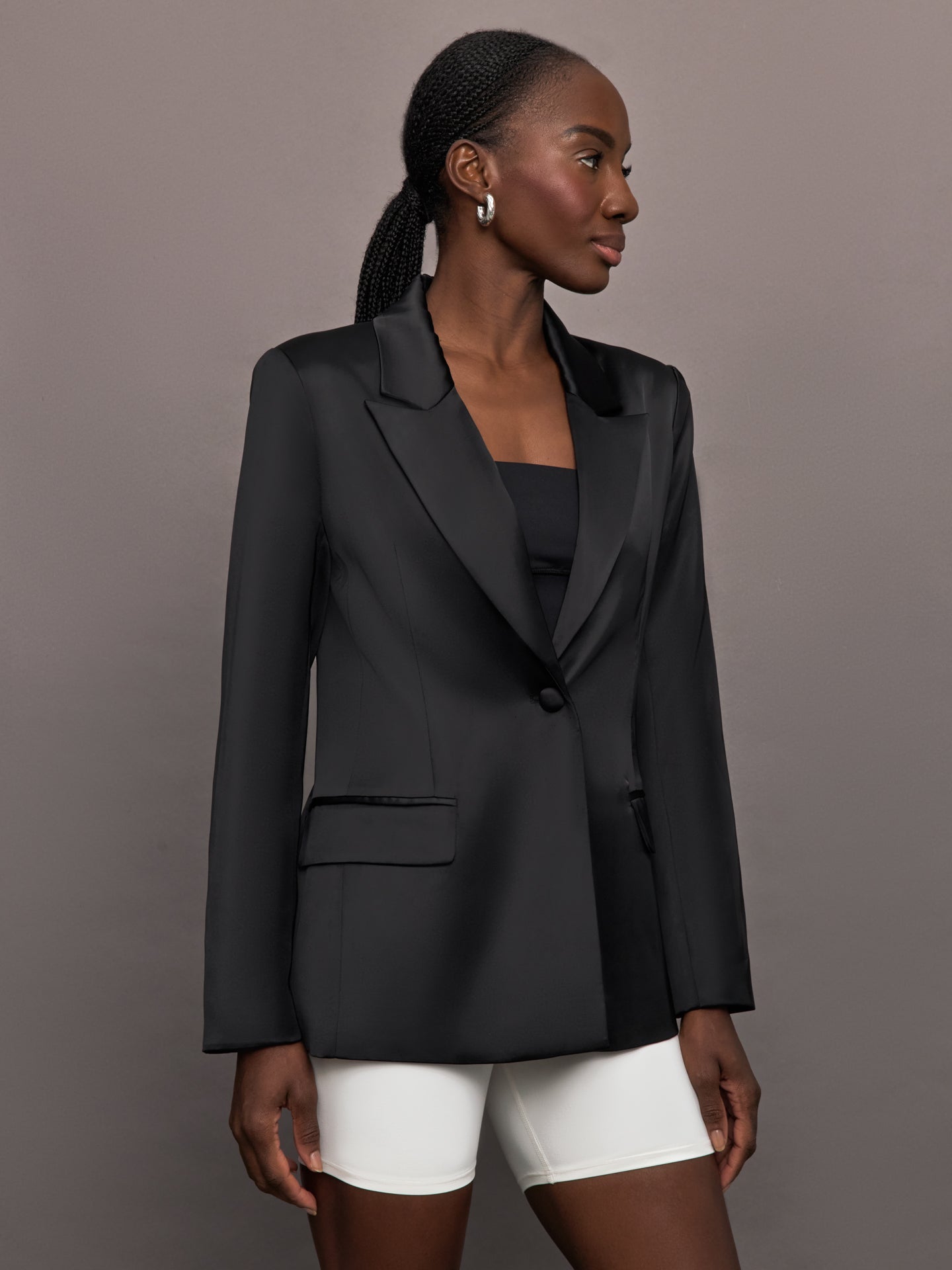 Satin Blazer | Black