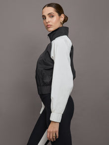 Colorblock Windbreaker | Black / Cloud Dancer