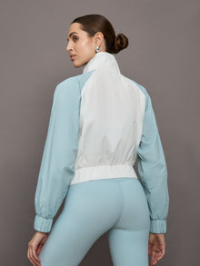 Colorblock Windbreaker | Cloud Dancer / Sky Blue