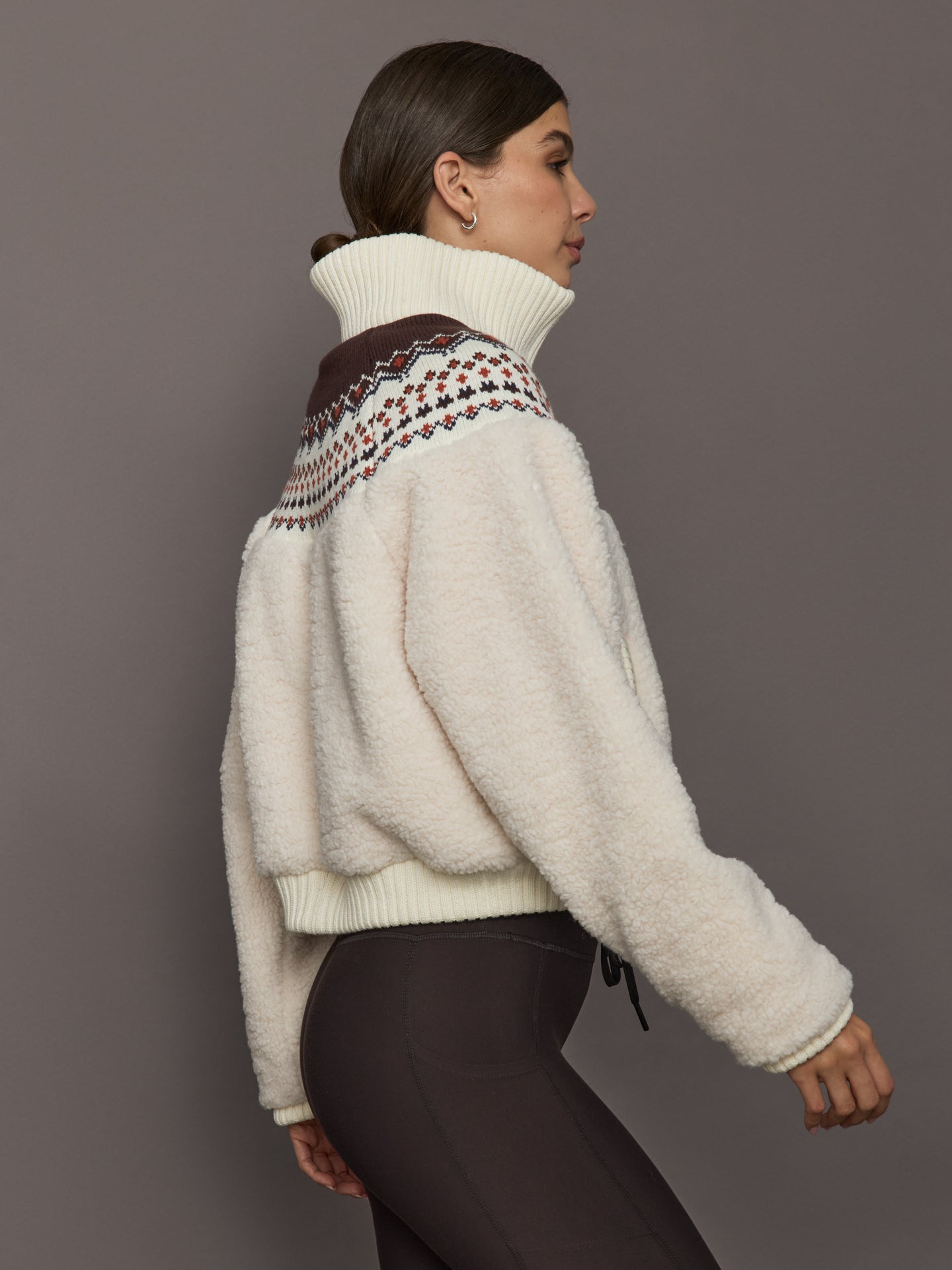Fairisle Sherpa Jacket | Natural
