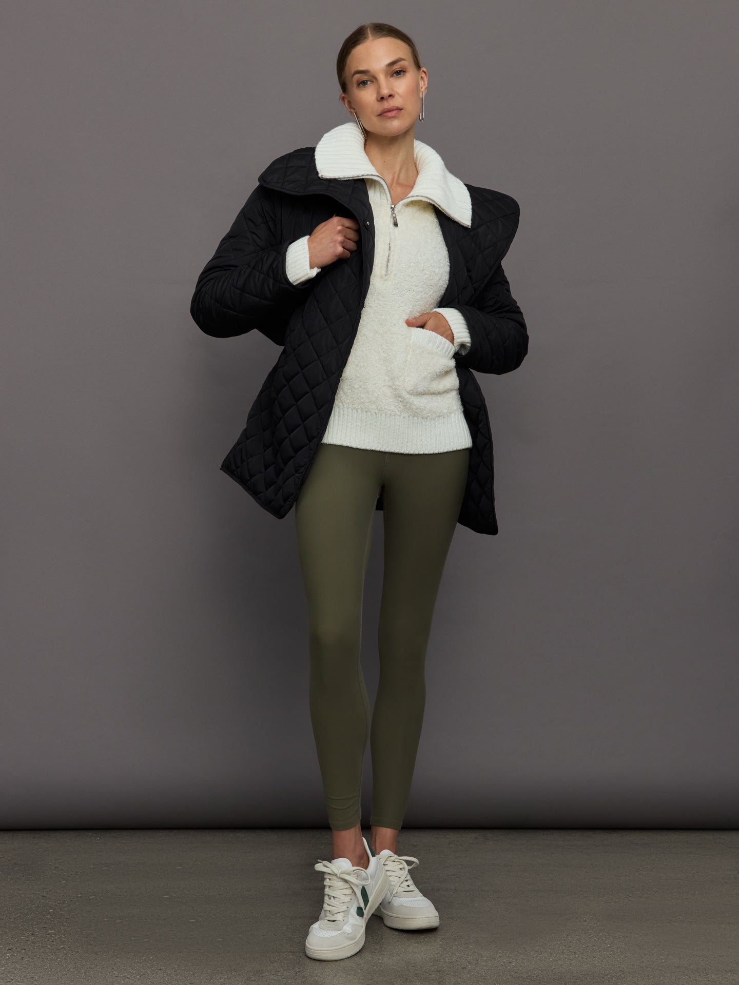 Half Zip Boucle Pullover | Off  White