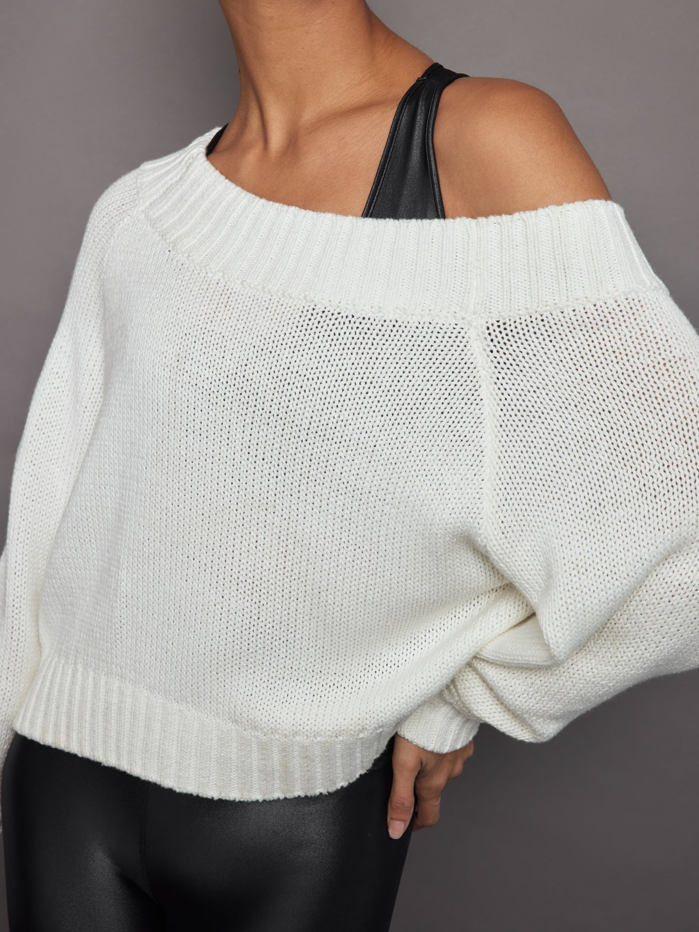 Slouchy Knit Sweater | Off White