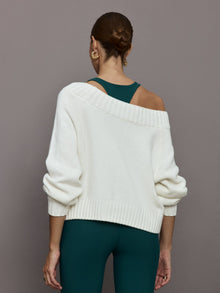 Slouchy Off Shoulder Sweater | Off White