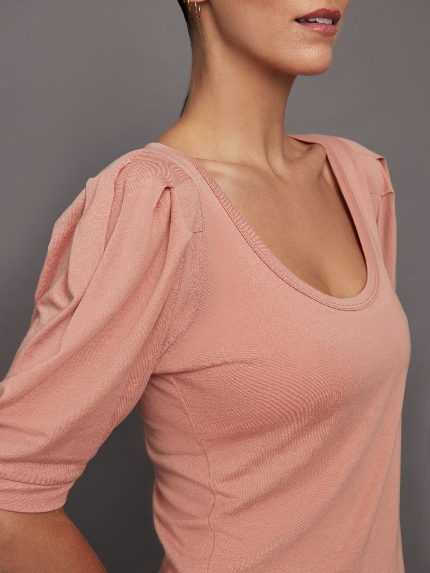 Carbon38 | Puff Sleeve Tee | Muted Clay