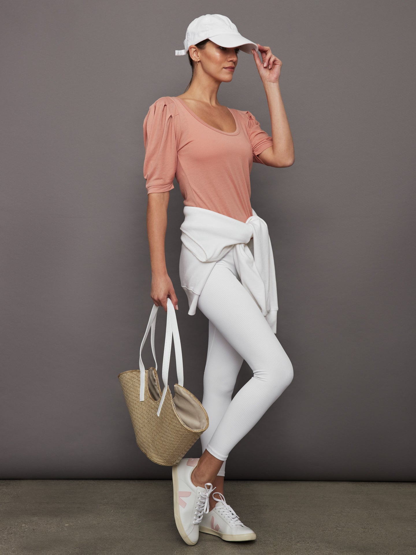 Carbon38 | Puff Sleeve Tee | Muted Clay