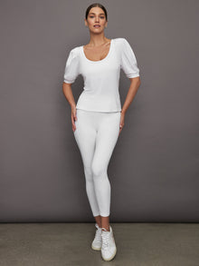 Puff Sleeve Tee | White