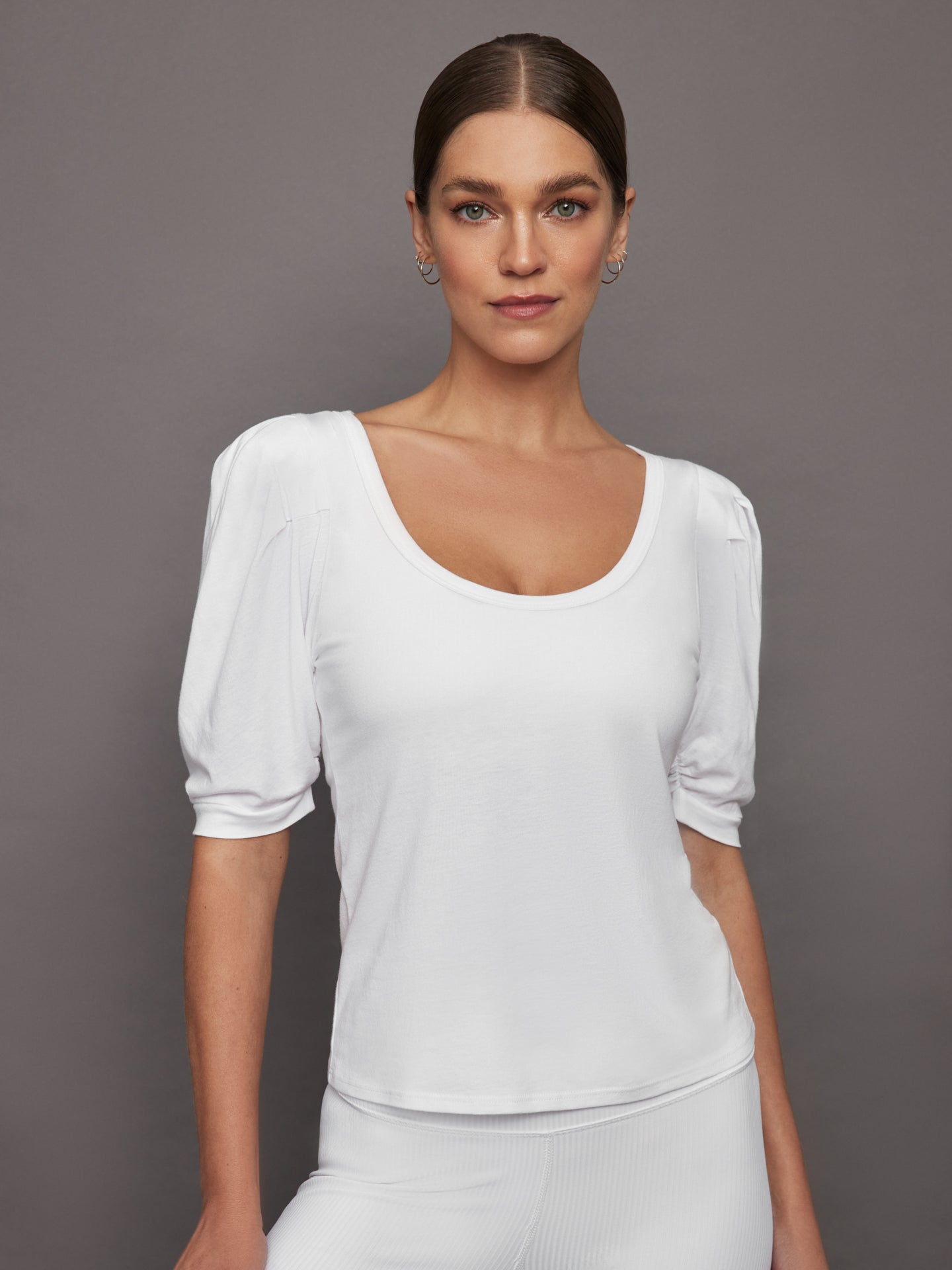 Puff Sleeve Tee | White