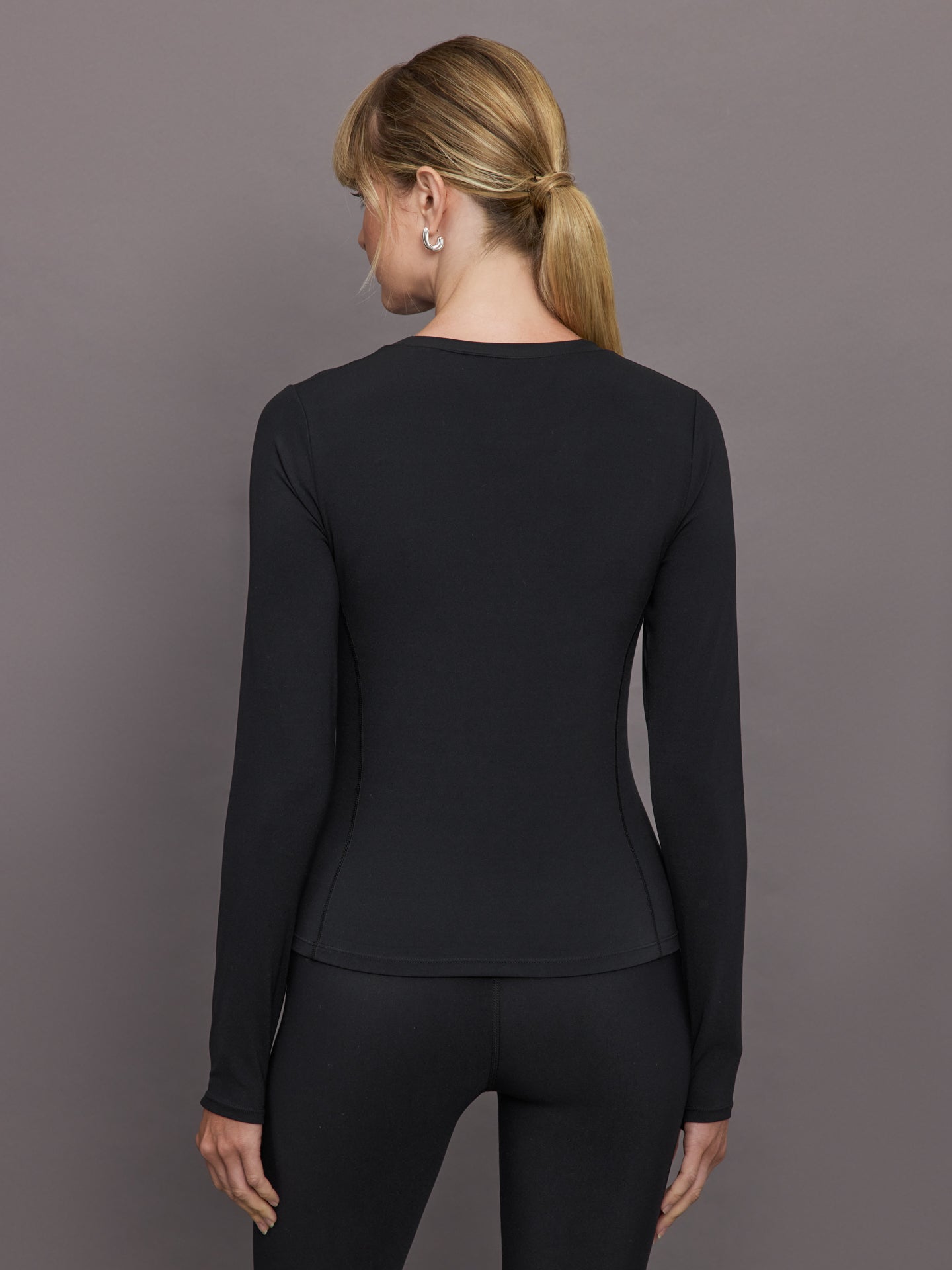 Long Sleeve Crew Neck in Melt | Black