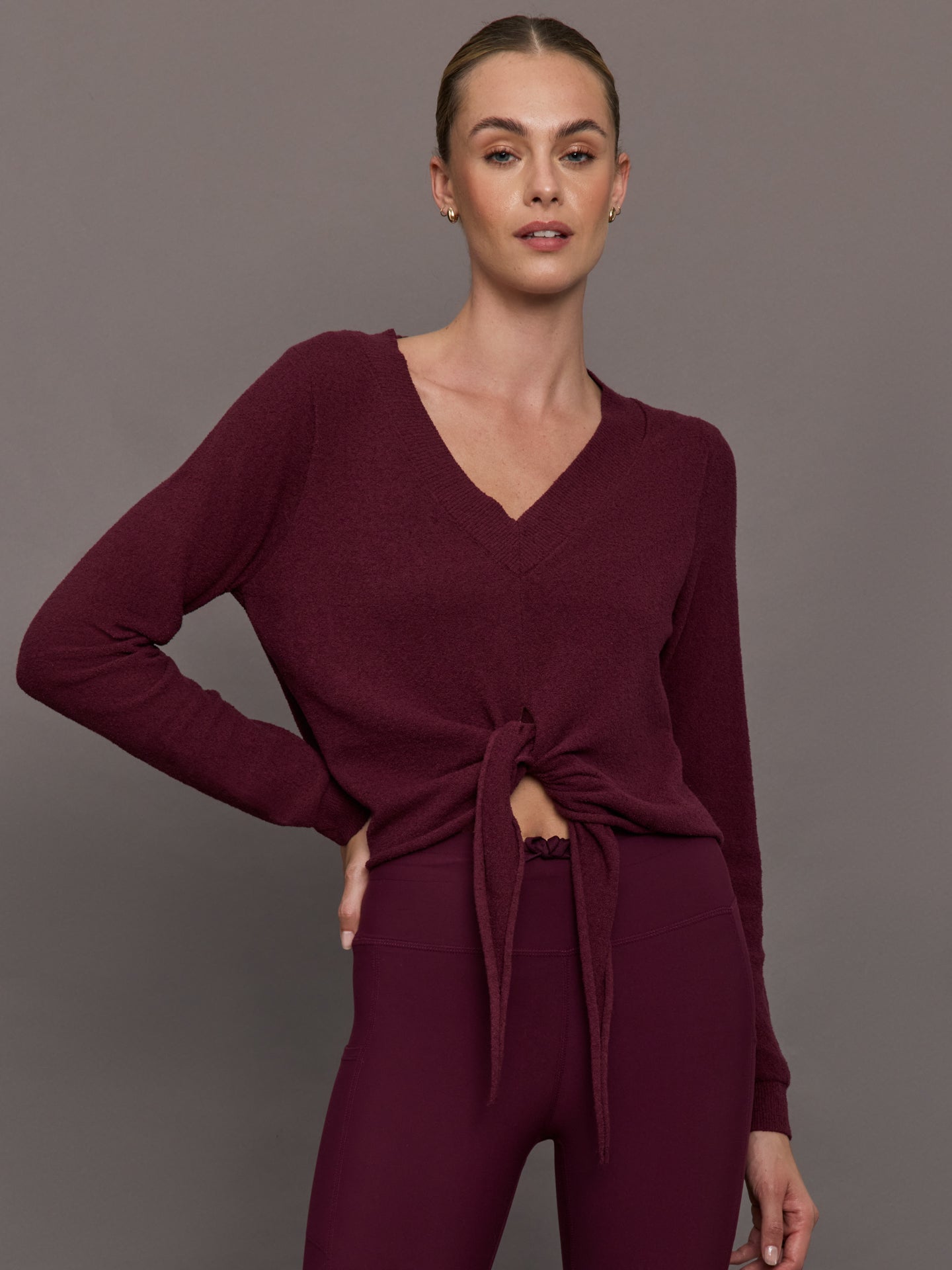 Knot Front Sweater | Fig