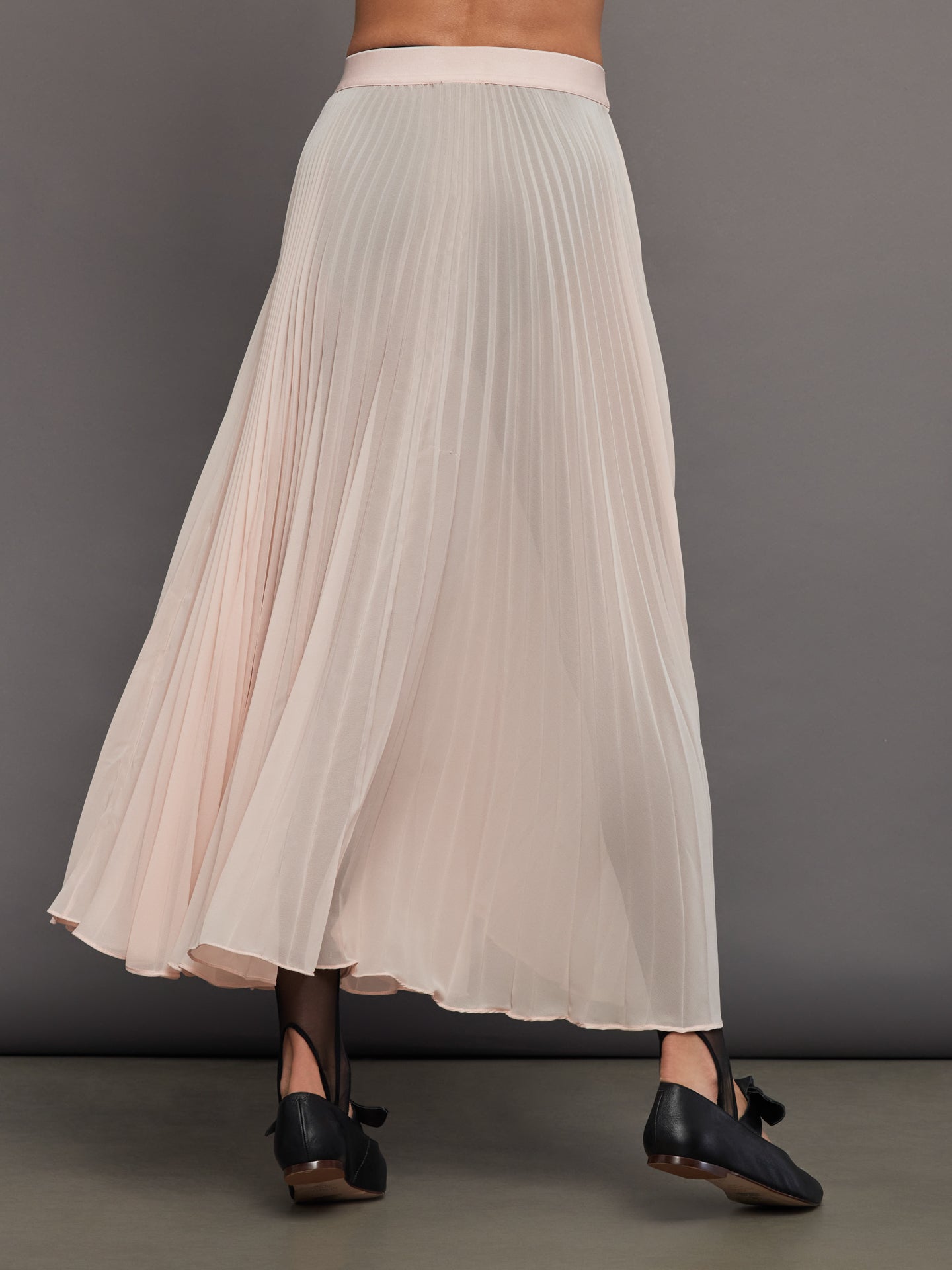 Carbon38 | Mesh Pleated Skirt | Rose Cloud