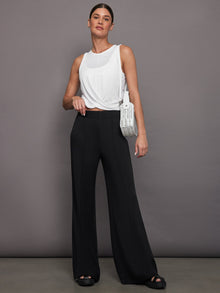 Pintuck Knit Pant in Interlock | Black