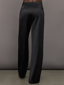 Satin Straight Leg Pant | Black