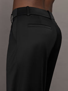 Satin Straight Leg Pant | Black
