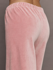 Wide Leg Pant in Velour | Blush
